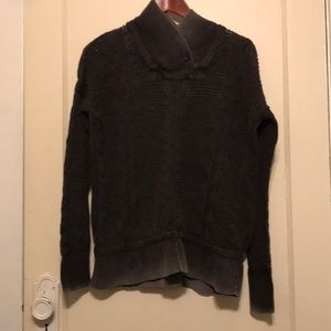 ALL SAINTS Distressed navy/purple sweater